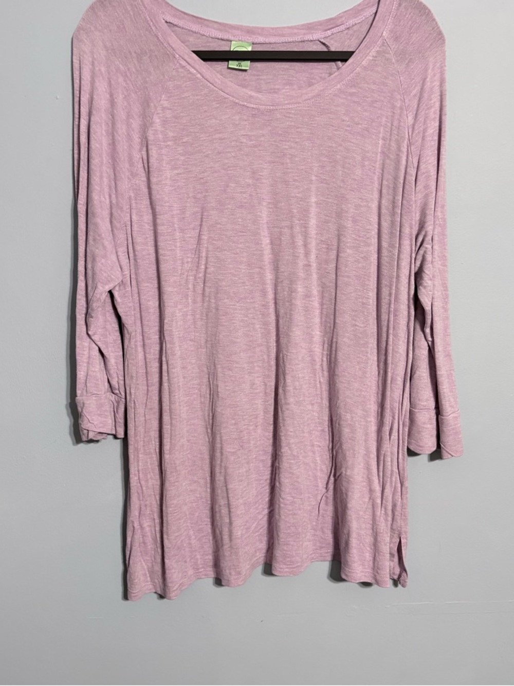 XXL Melon Light Pink Women's 3/4 sleeve Scoop Neck Top soft lightweight